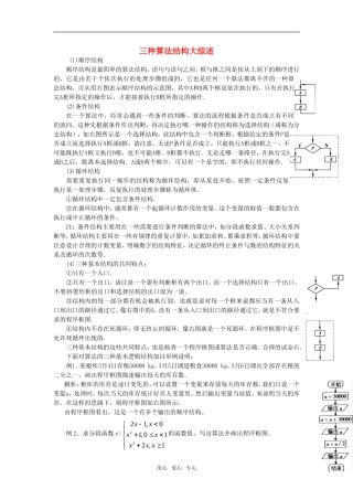 高中数学《流程图-三种算法结构》素材3 苏教版必修3