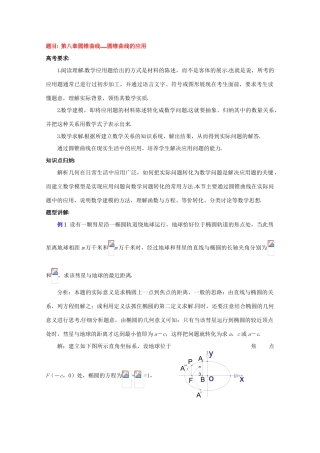 高中数学复习学案(第50讲)圆锥曲线的应用