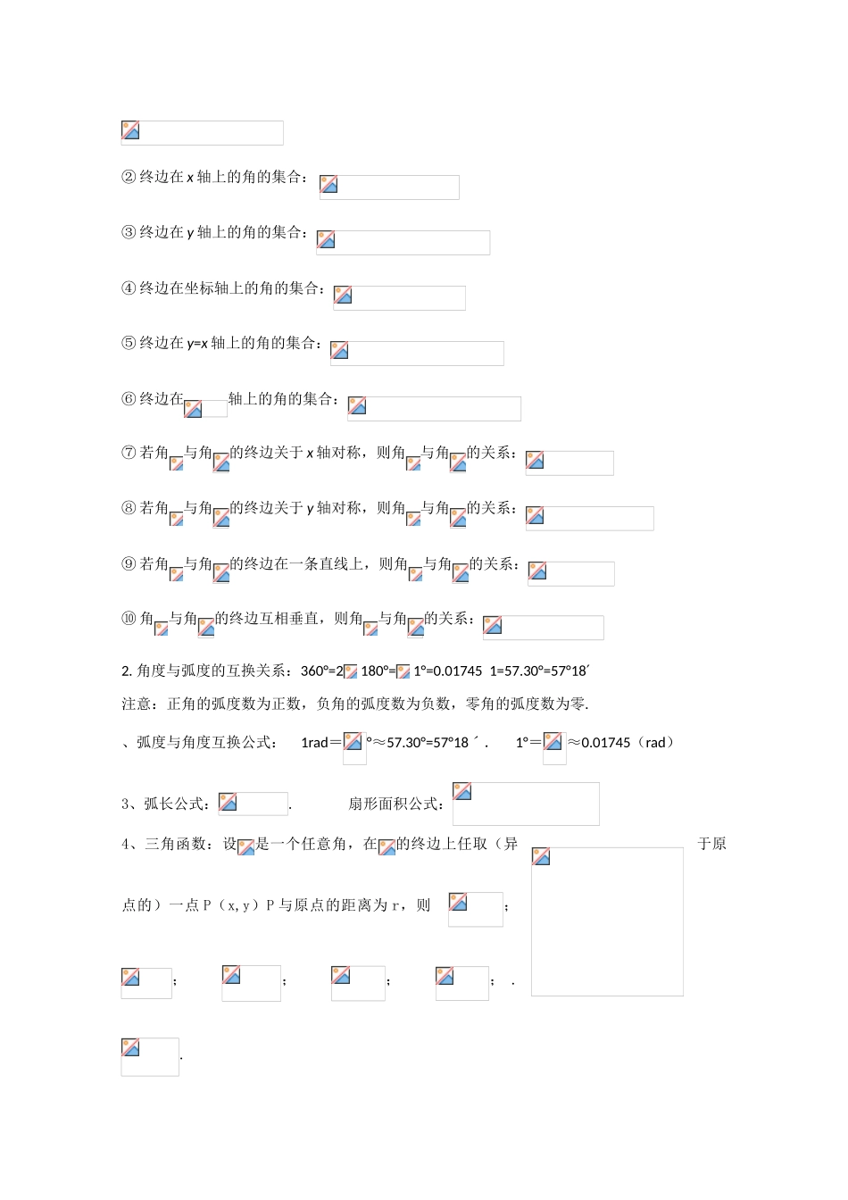 高中数学基础知识总结 第四章 三角函数_第2页