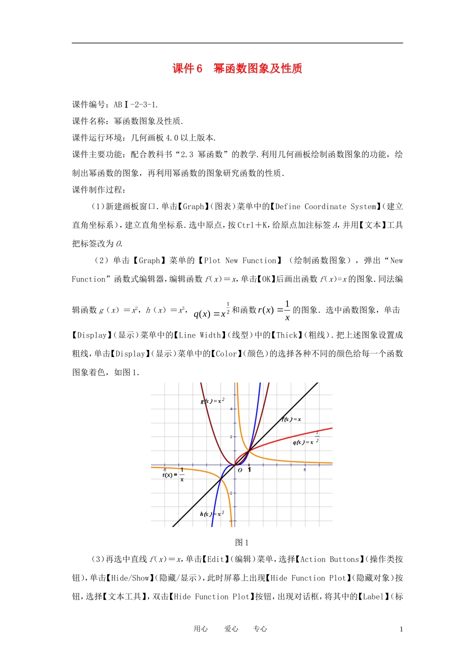 高中数学《幂函数》文字素材1 苏教版必修1_第1页