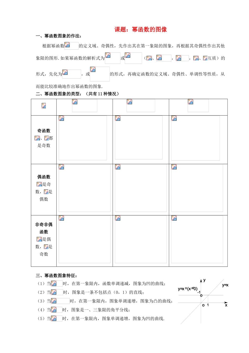 高中数学《幂函数》学案1 苏教版必修1_第1页