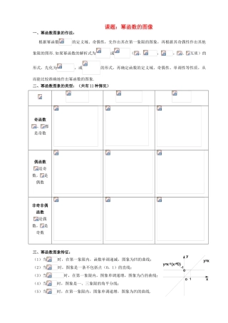 高中数学《幂函数》学案1 苏教版必修1
