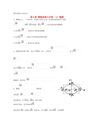 高中数学学案：椭圆（苏教版）