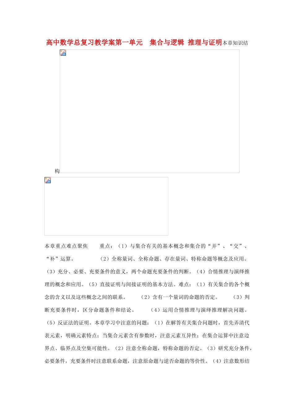 高中数学总复习教学案01：集合、逻辑、推理与证明 _第1页