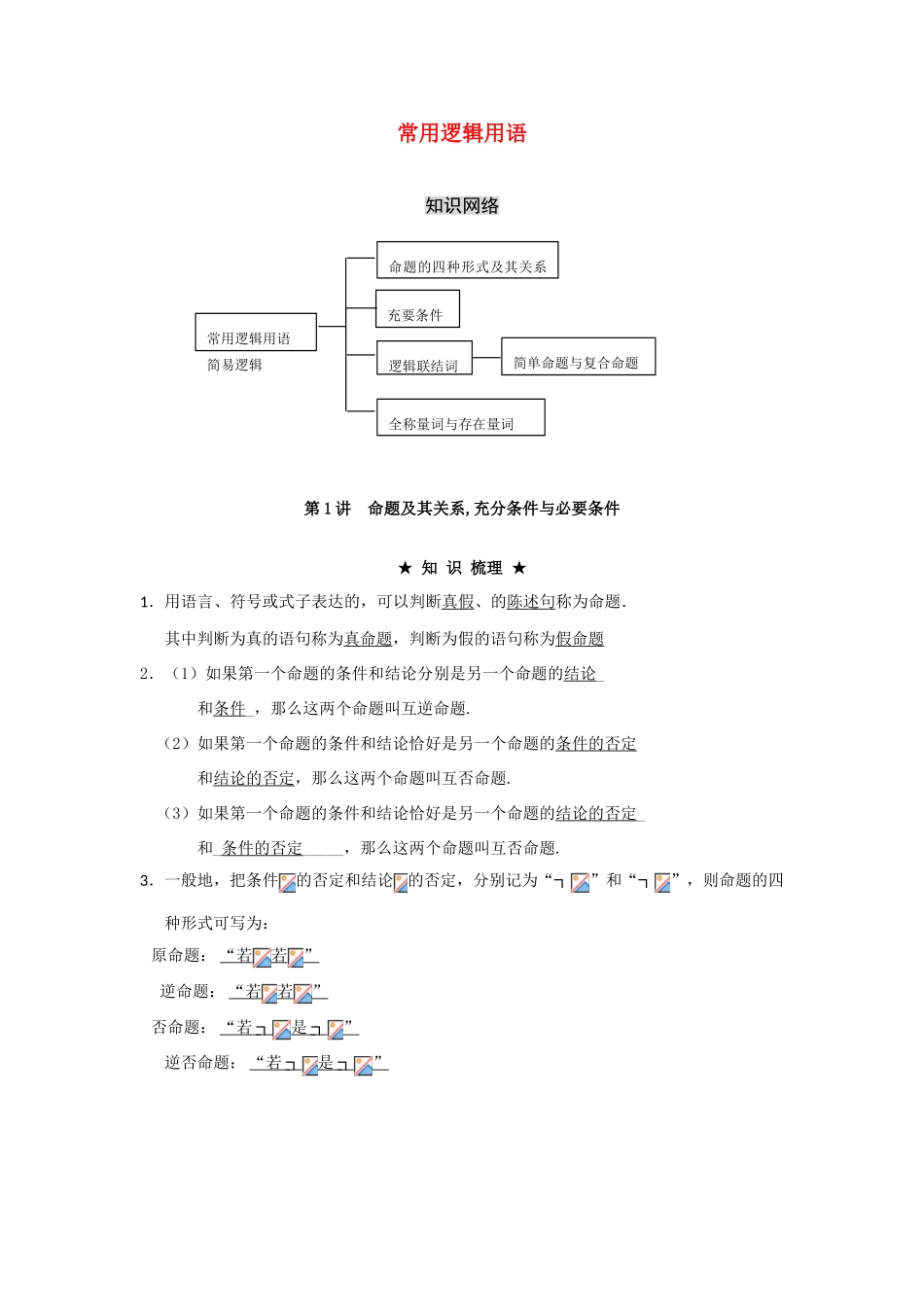 高中数学《推出和充分条件、必要条件》学案1 新人教B版选修2-1_第1页
