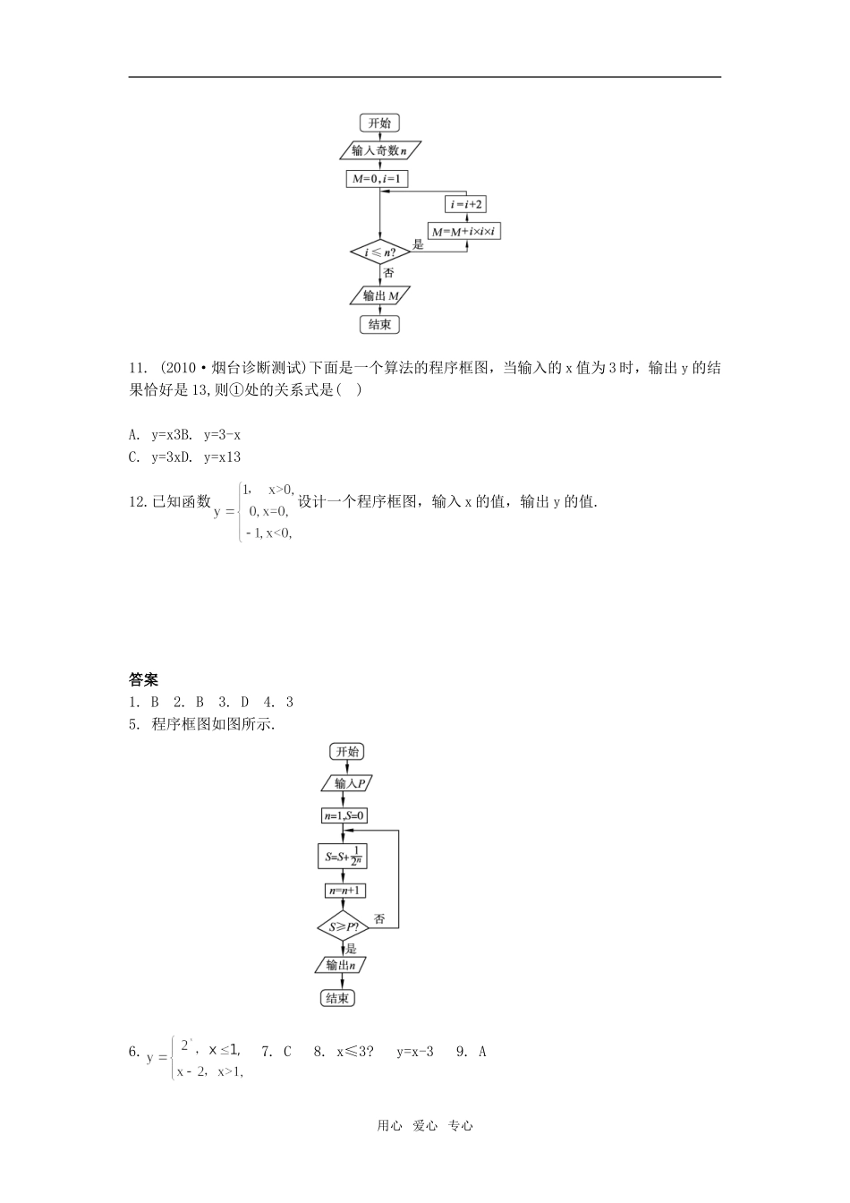 高中数学《算法与程序框图-条件结构和循环结构》学案3 新人教A版必修3_第3页
