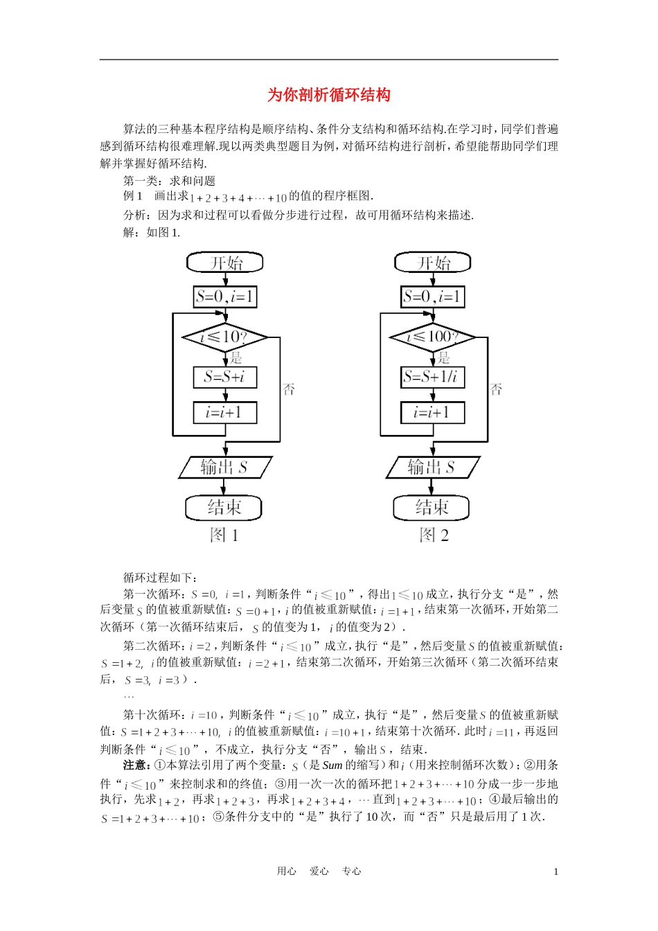 高中数学《循环结构》文字素材2 新人教B版必修3_第1页
