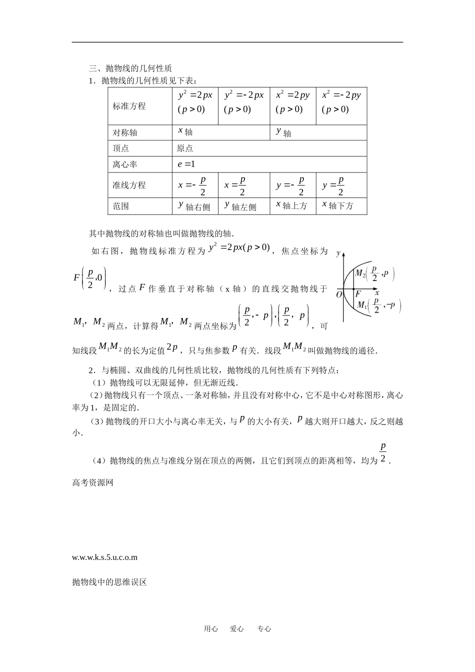 高中数学：2.4 抛物线 素材 苏教版选修2—1 _第2页
