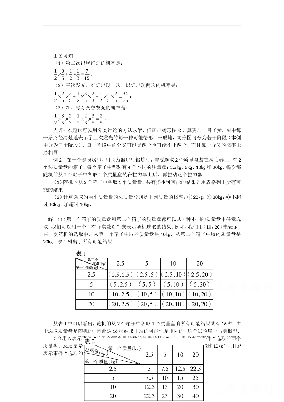 高中数学：3.1 随机事件及其概率 素材 苏教版必修3 _第3页