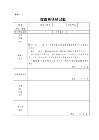 信访事项登记表
