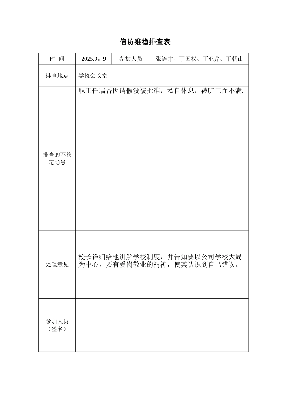信访稳定隐患排查表_第1页