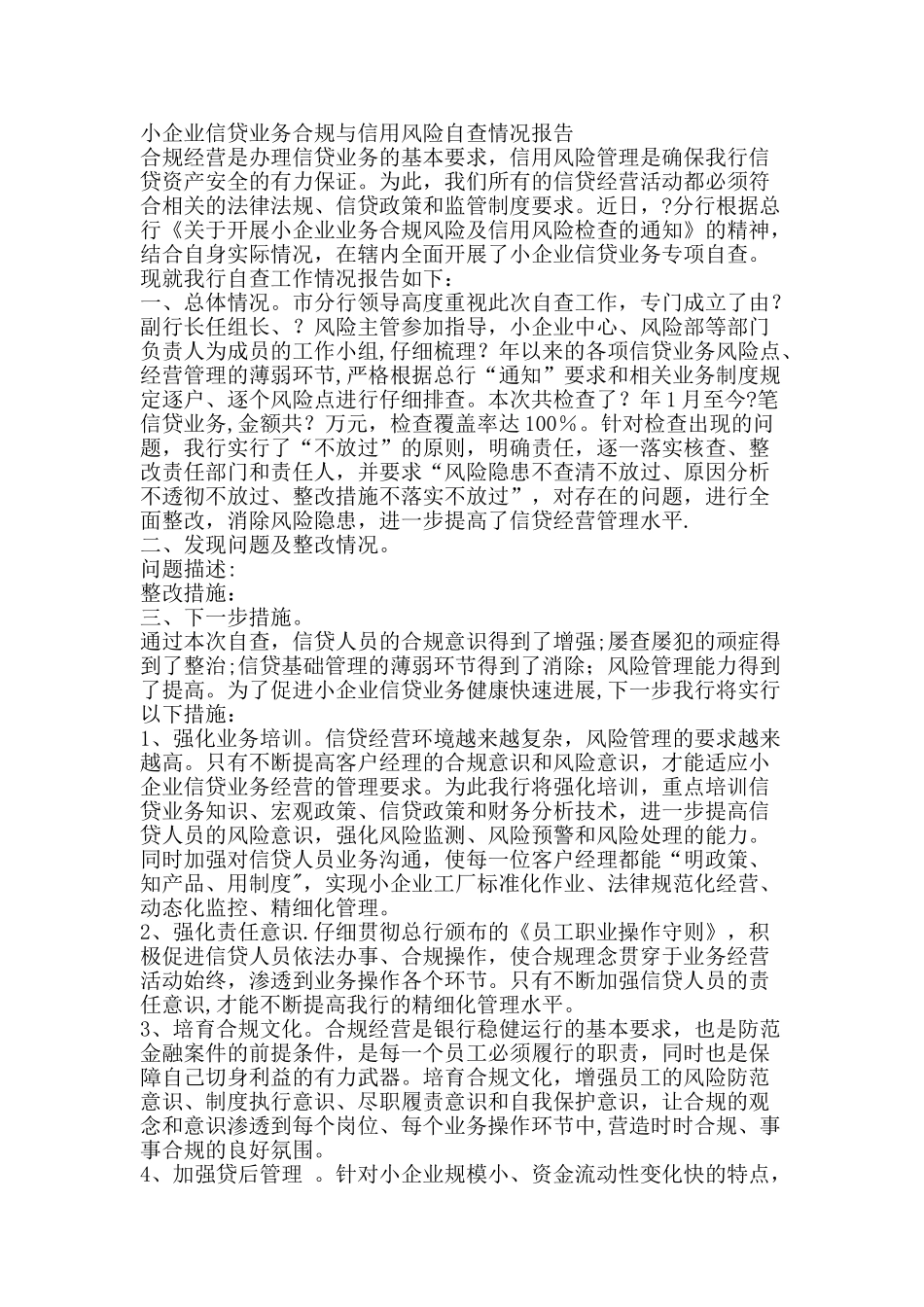 信贷风险自查报告_第2页
