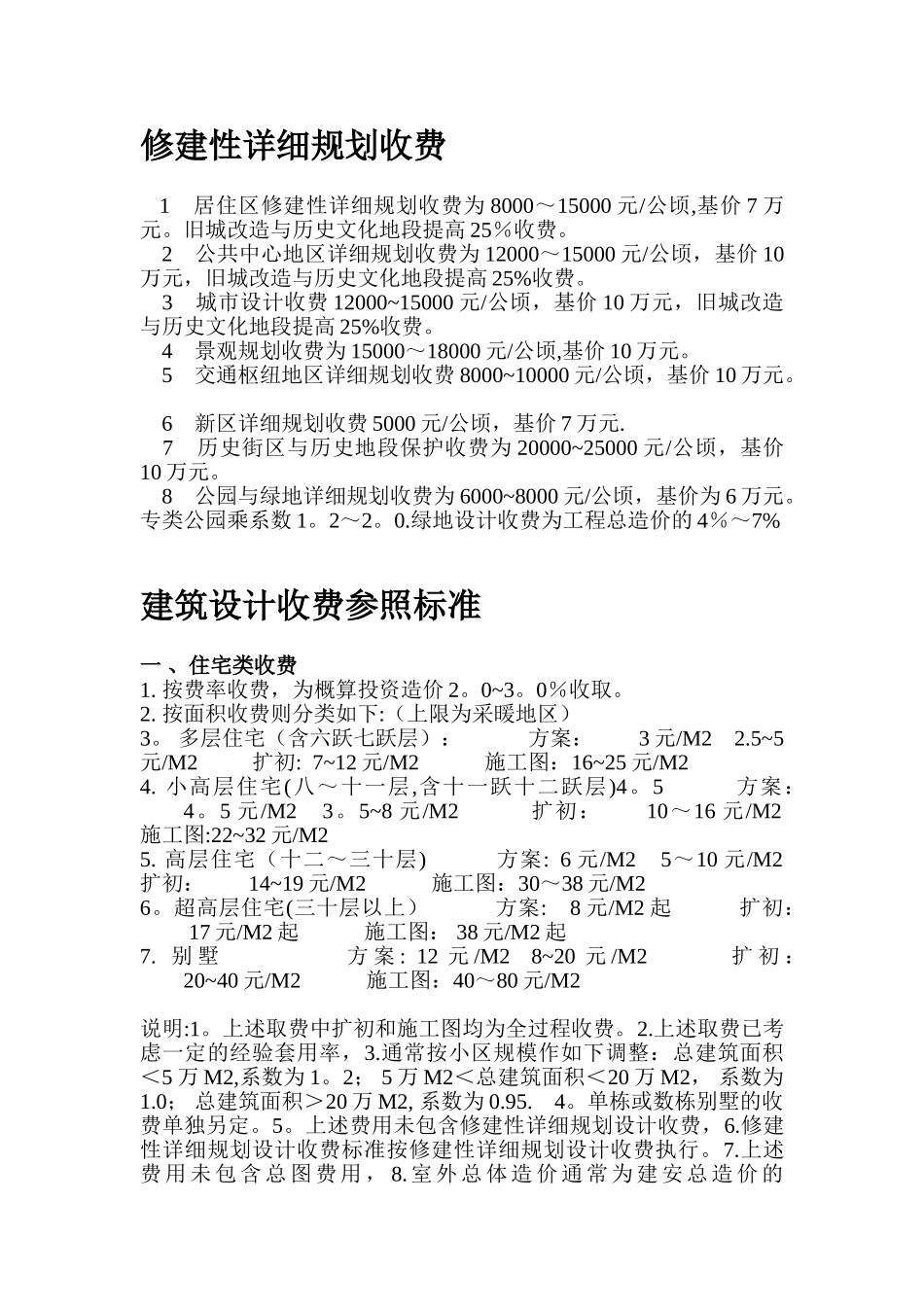 修建性详细规划收费_第1页