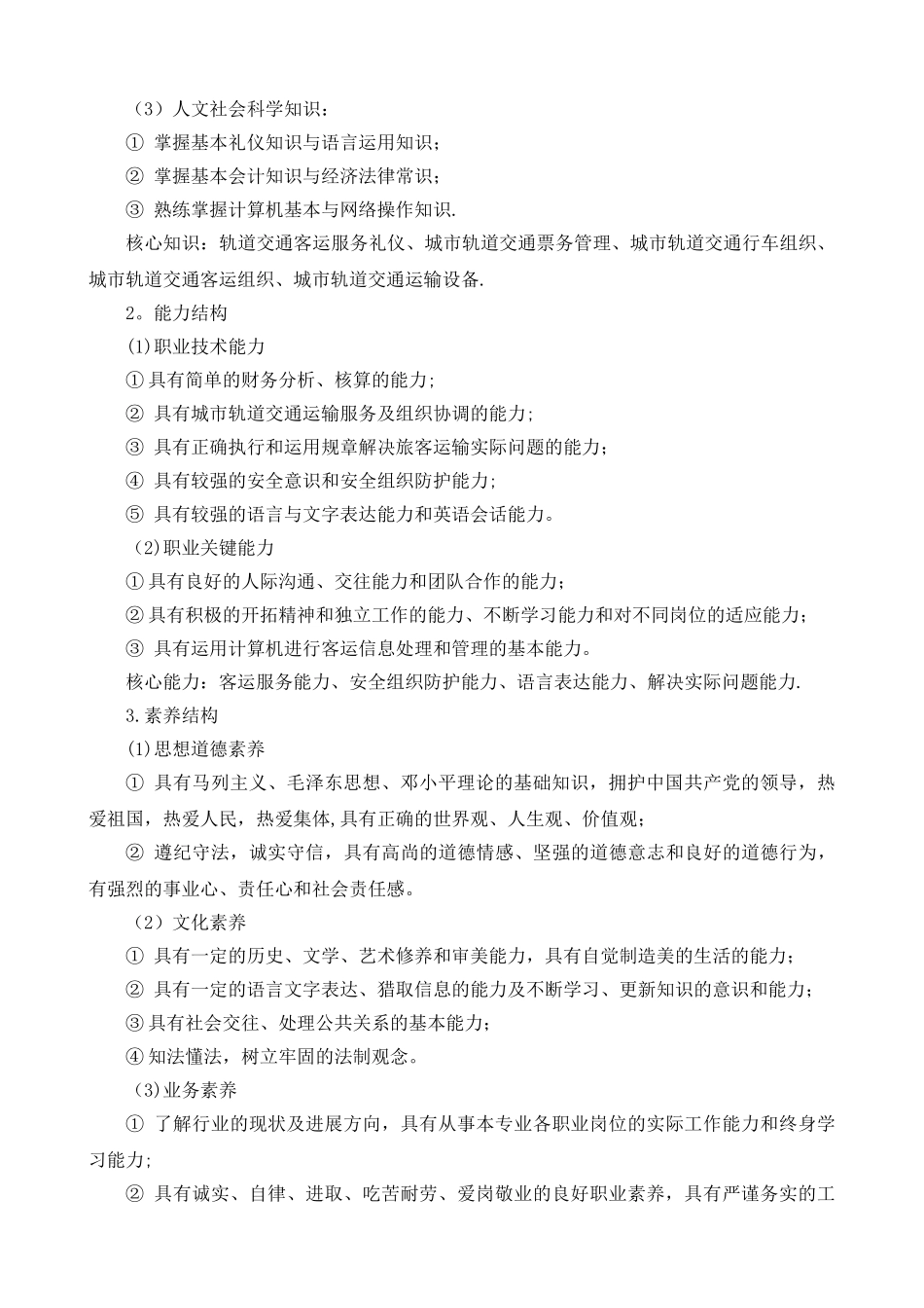 修改后城市轨道交通运营管理专业人才培养方案_第2页