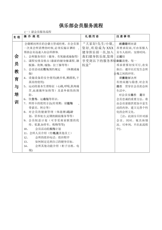 俱乐部新会员服务流程