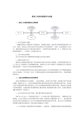 借壳上市的主要事项和审批流程