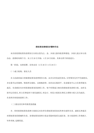 债权债务债权债务清理的步骤和作法的应用