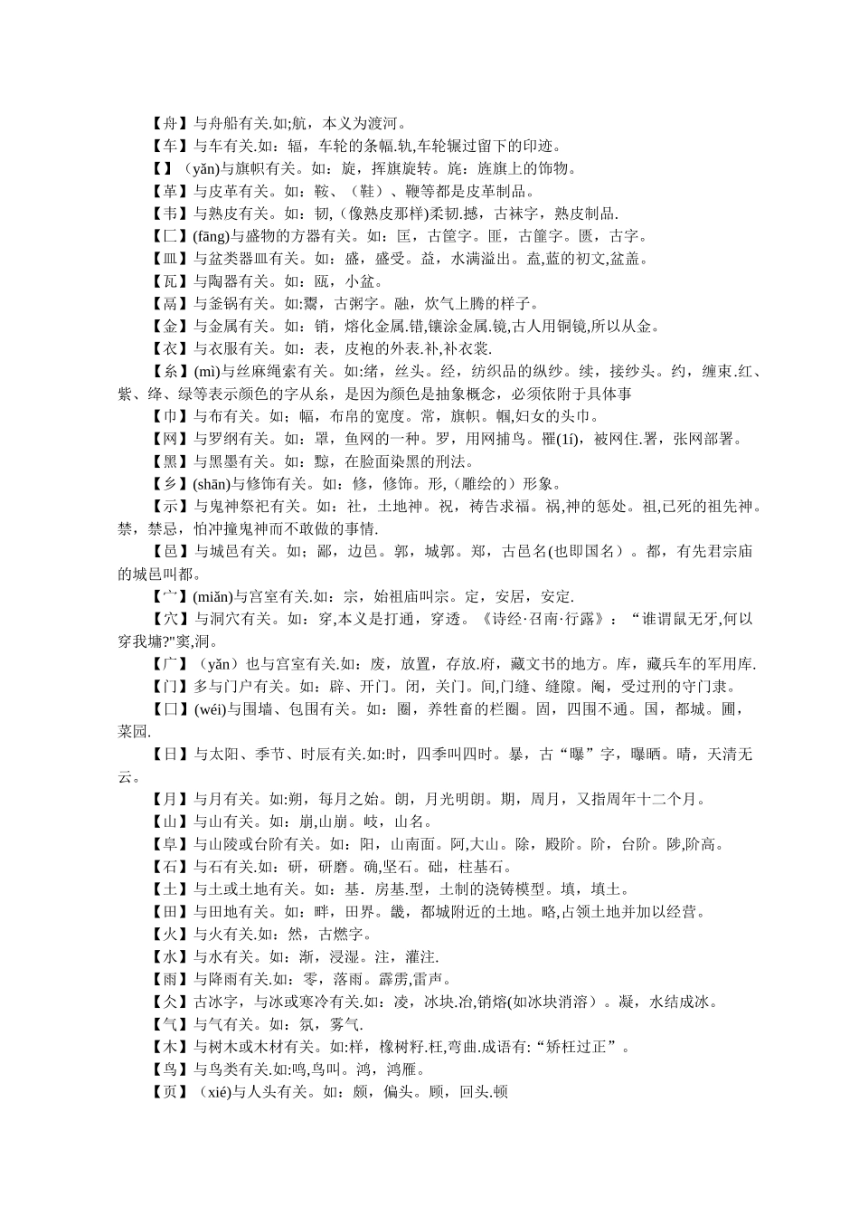 偏旁部首所表示的意义04235_第2页