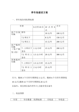 停车场建设方案