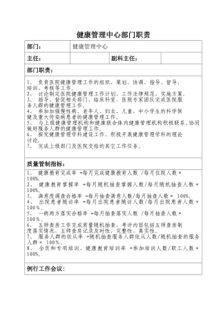 健康管理中心职责