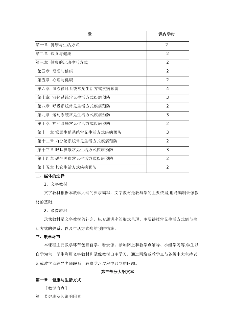 健康管理课程教学大纲_第2页