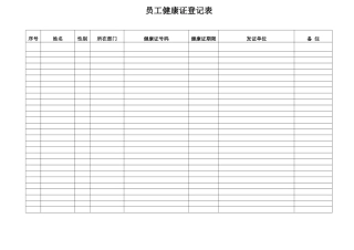 健康证登记表格