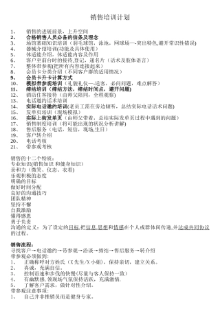 健身房销售培训