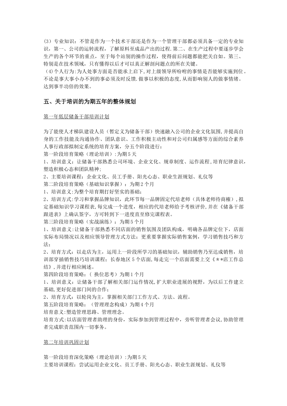 储备干部培训计划书_第2页