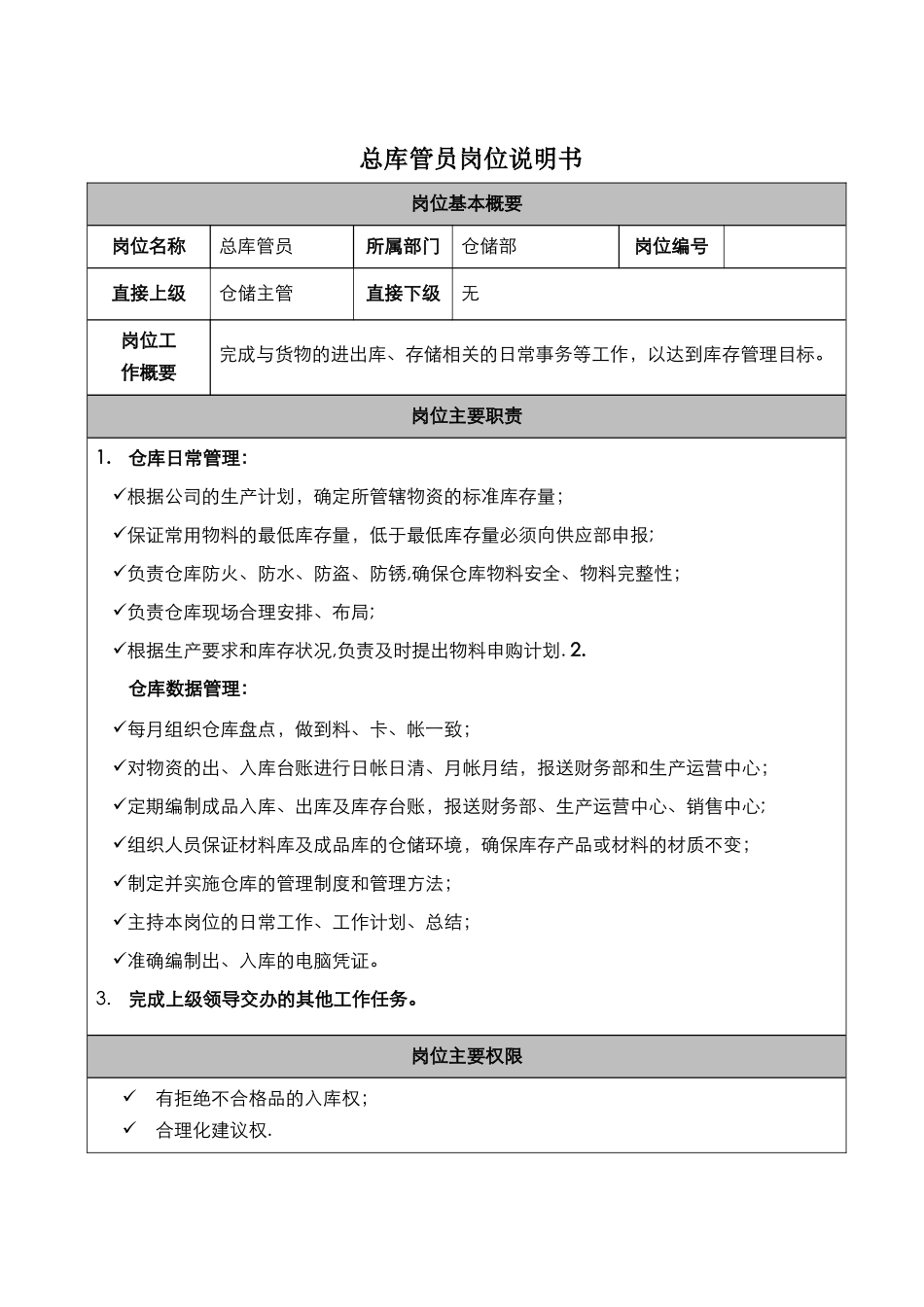 储运部岗位说明书_第3页