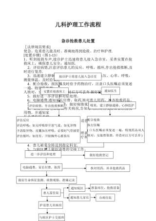 儿科护理工作流程