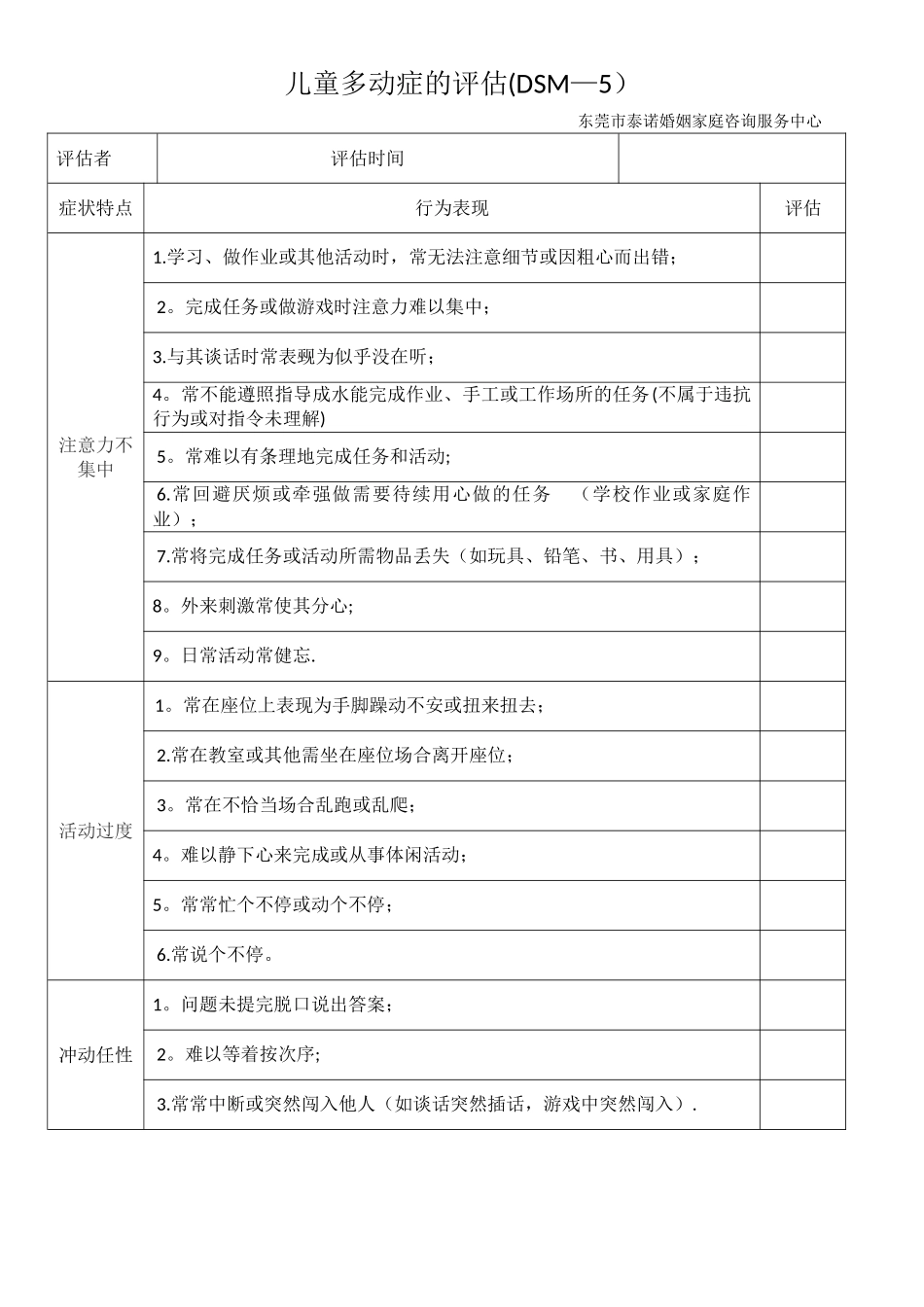 儿童多动症的评估_第1页