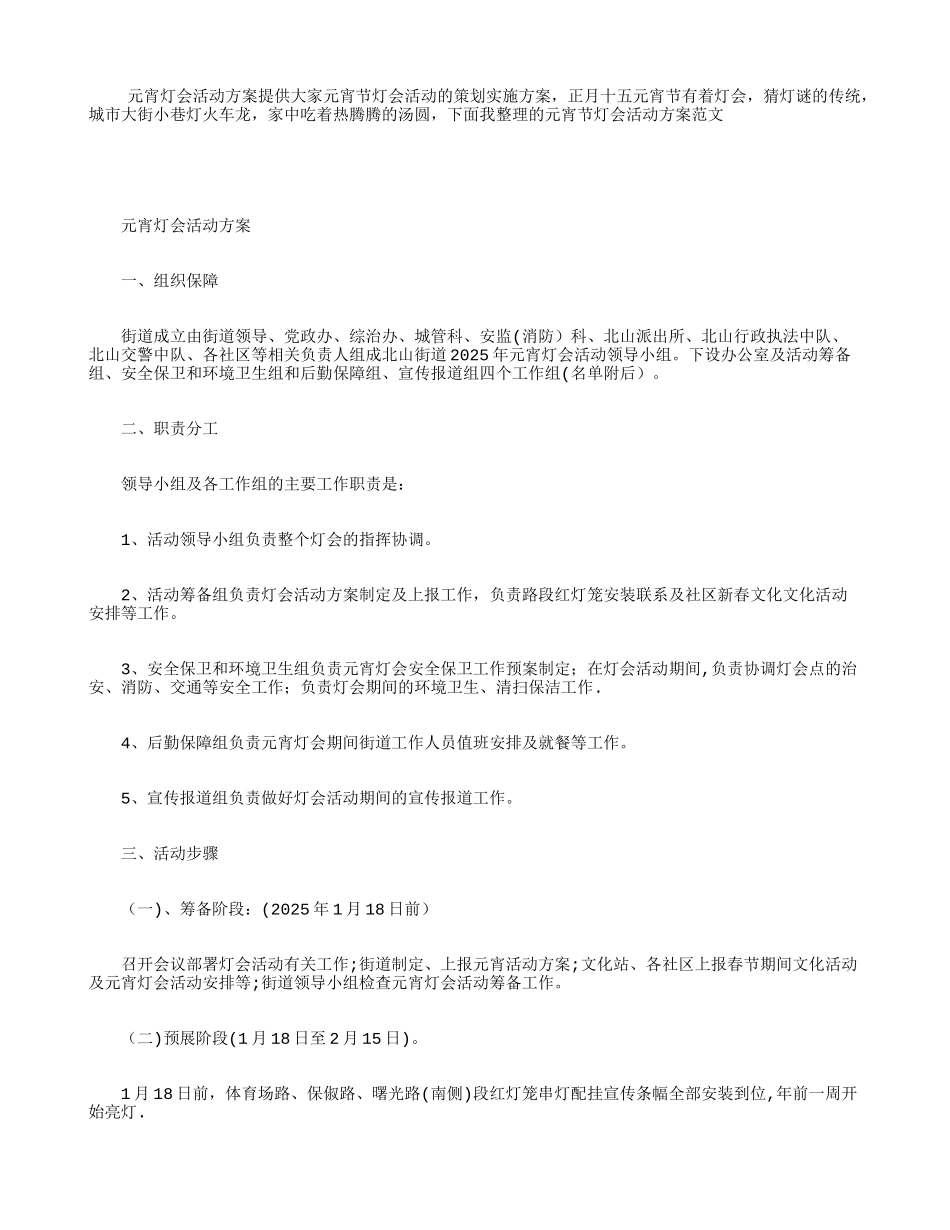元宵灯会活动方案_第1页