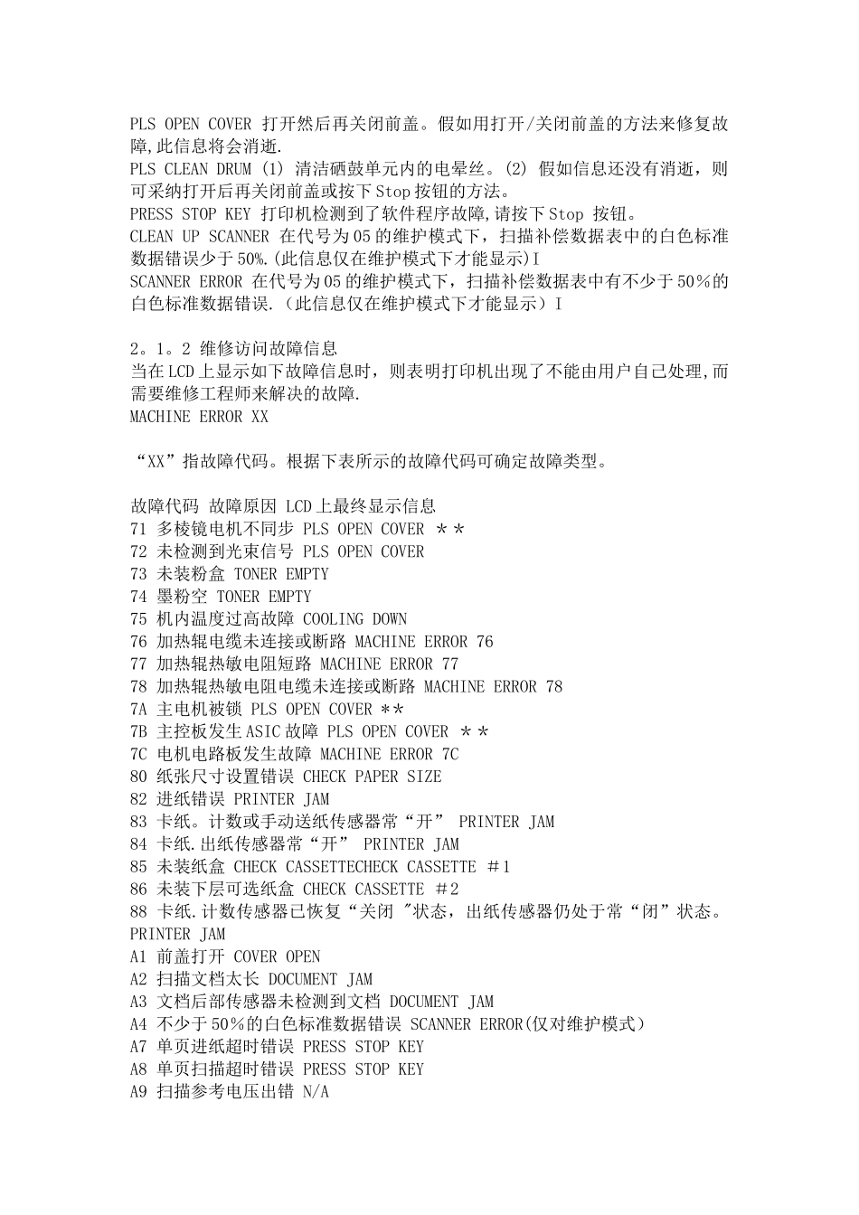 兄弟打印机一体机故障代码表_第2页