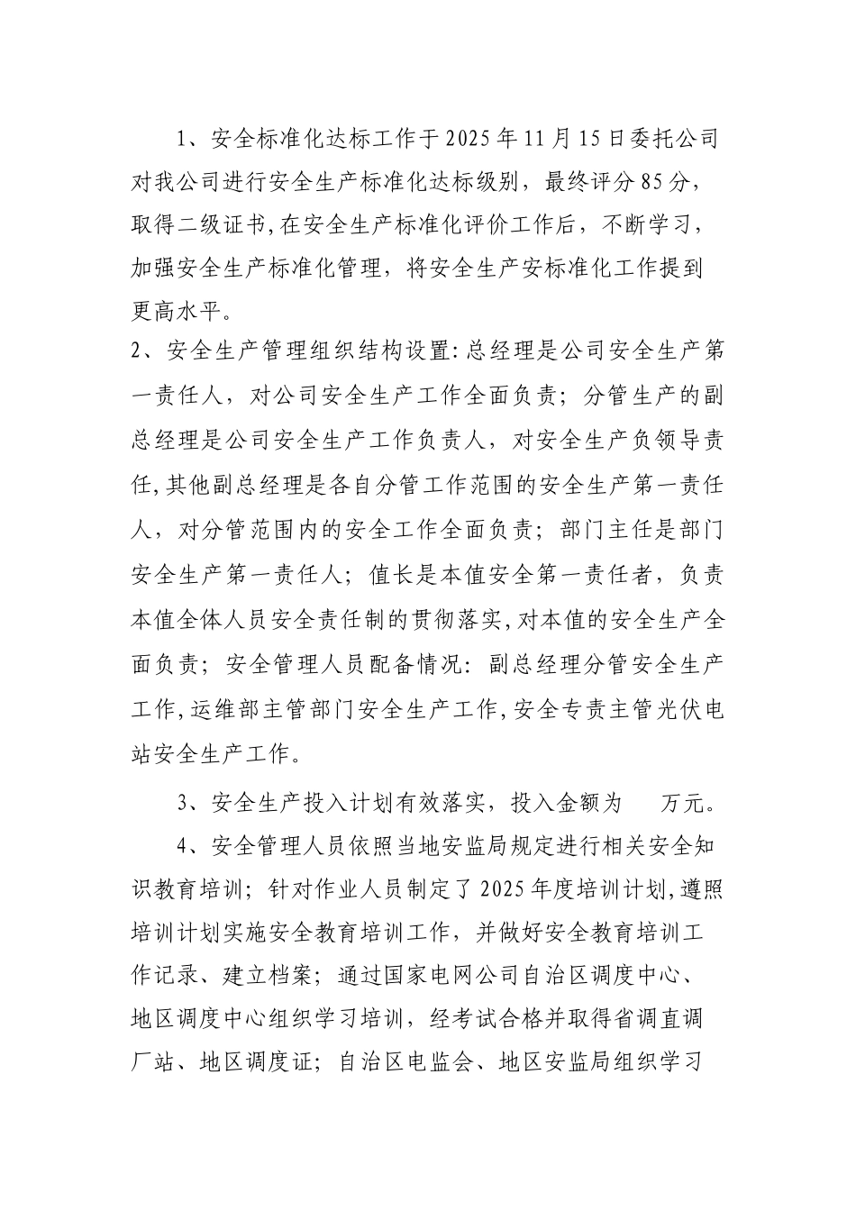 光伏电站安全生产达标管理工作现状检查报告_第2页