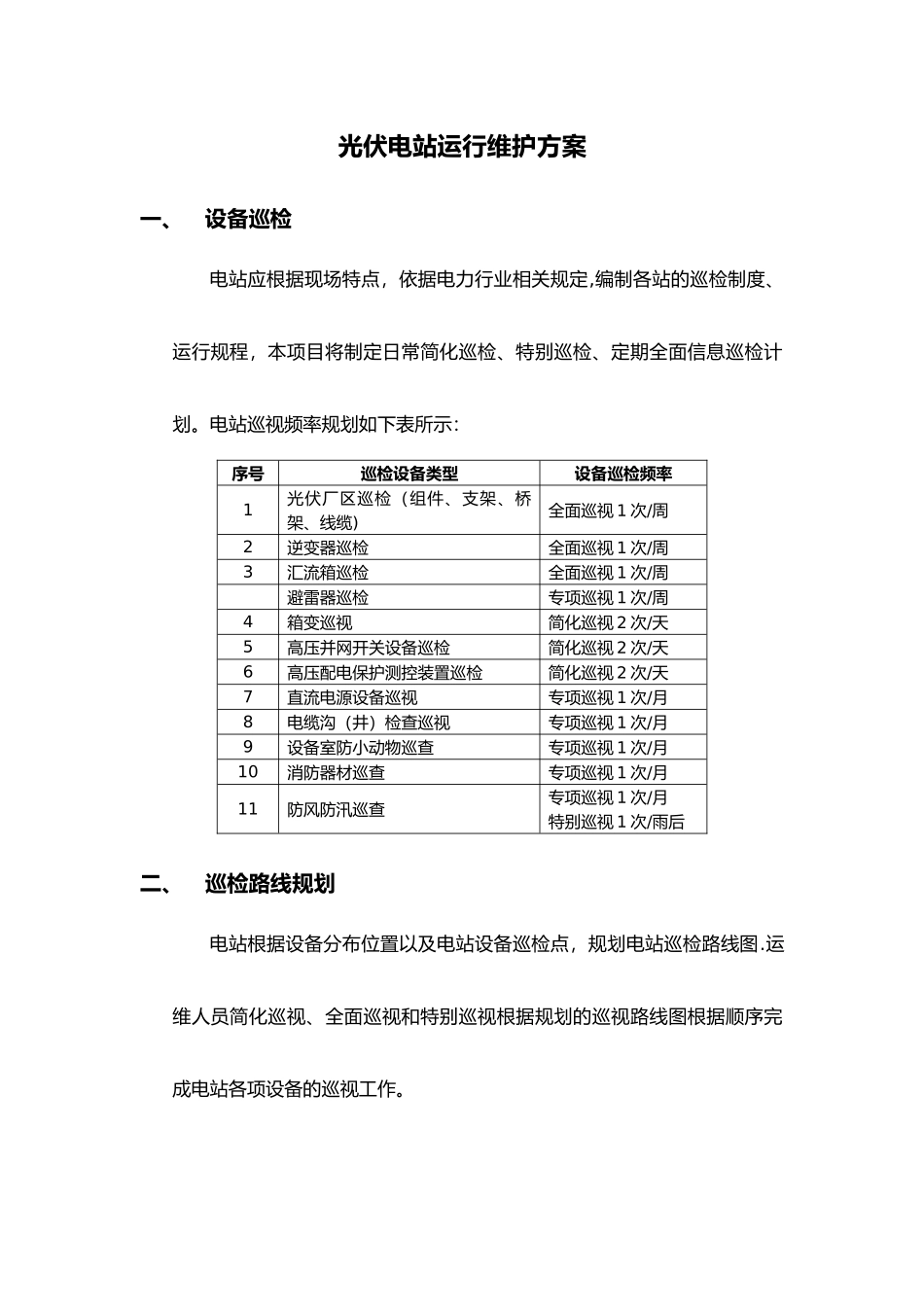 光伏电站巡检方案_第1页