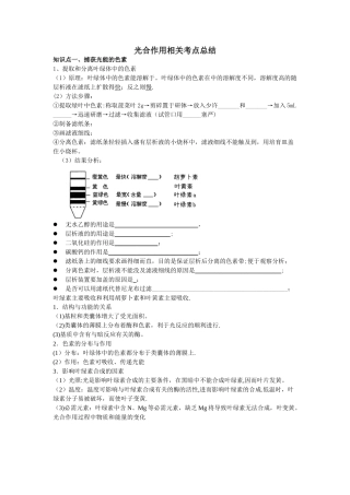 光合作用知识点归纳总结