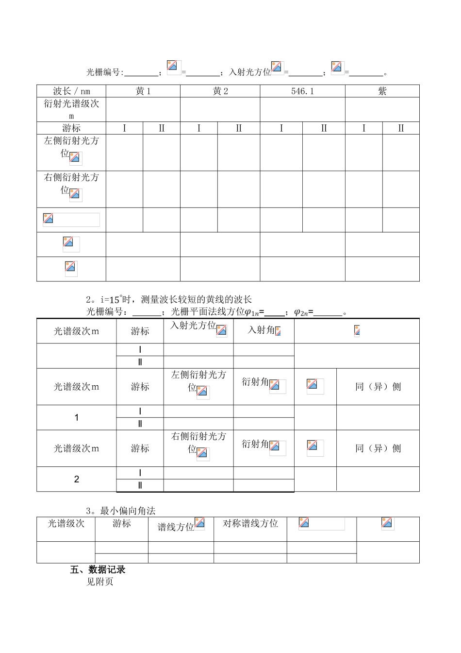 光栅衍射实验实验报告_第3页
