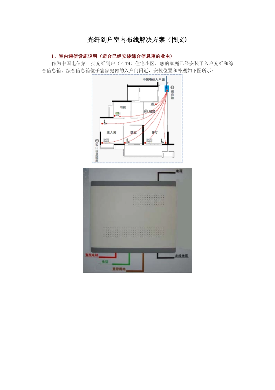 光纤到户室内布线解决方案_第1页