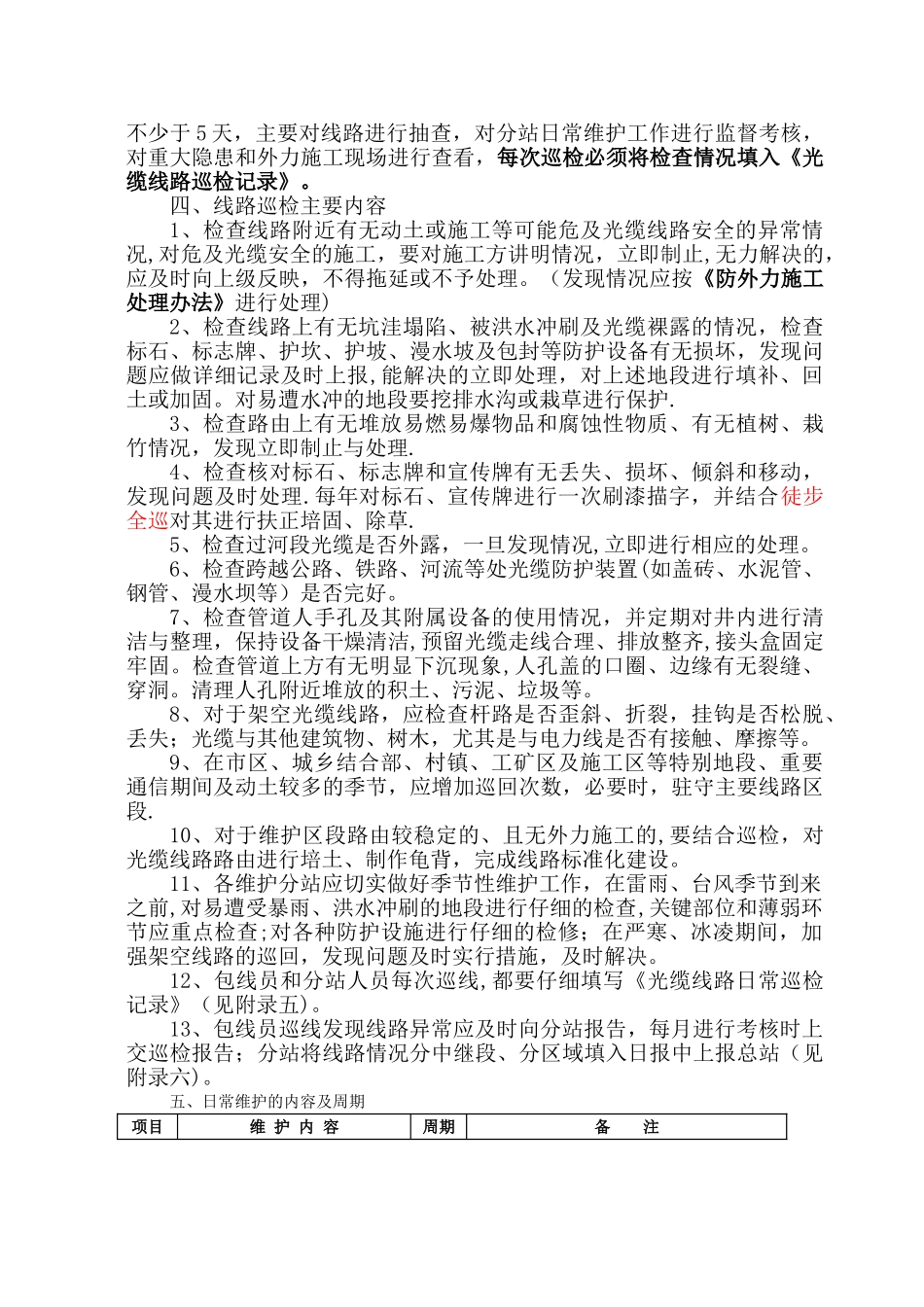 光缆线路日常巡检内容及要求和巡检流程_第2页