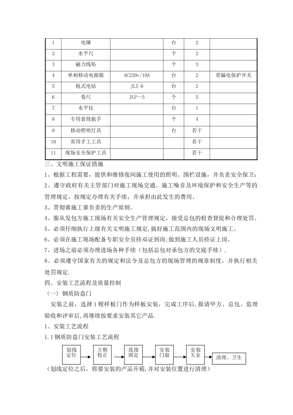 入户门安装施工方案_第2页