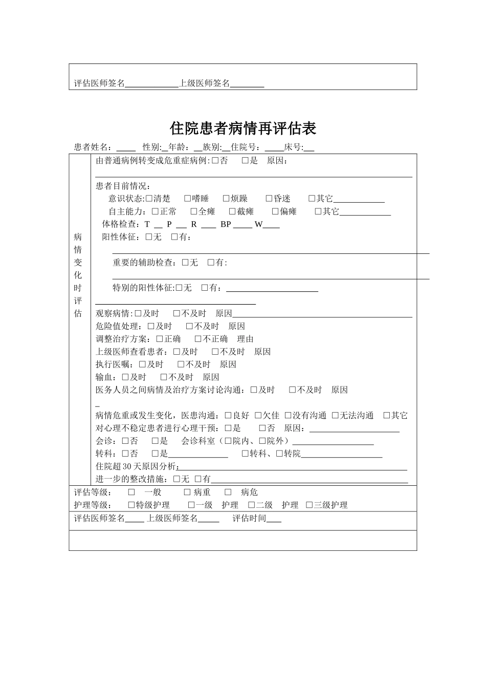 入院病人病情评估表-及再评估表_第2页