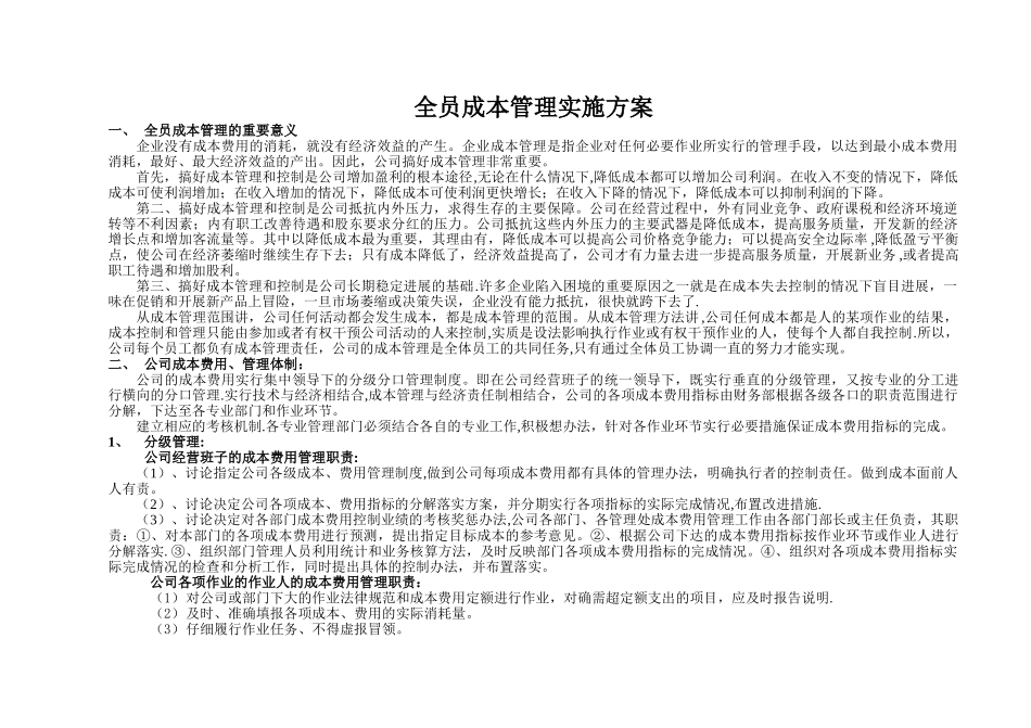 全员成本管理实施导言_第1页