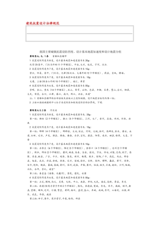 全国地震烈度数值表及烈度图