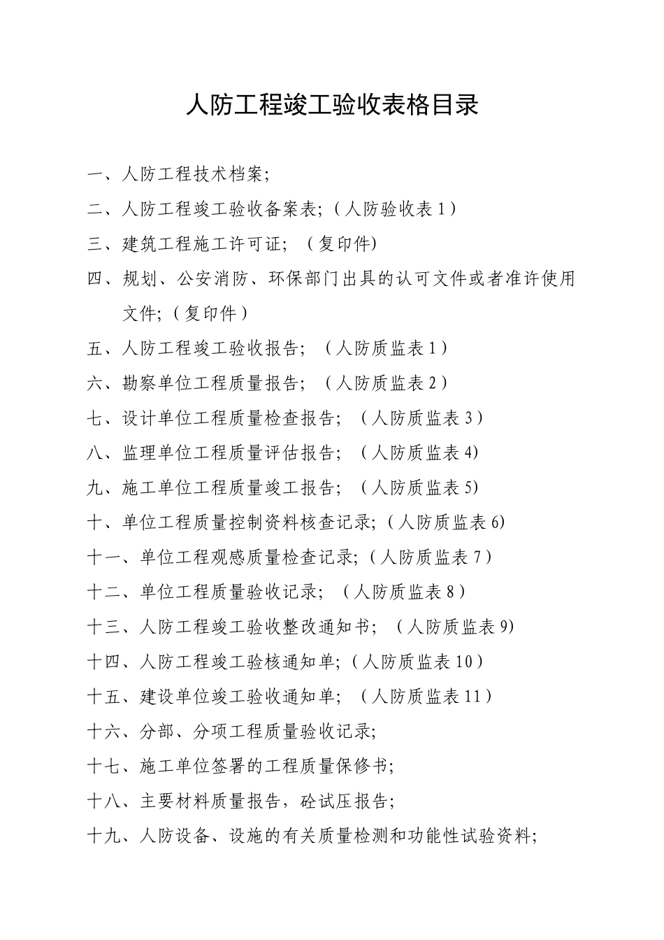 全套人防工程竣工验收资料_第1页