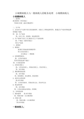 全套做账流程区别与联系--小规模纳税人与一般纳税人的账务处理