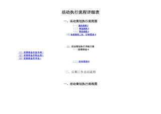 全套完整的详细活动策划执行方案