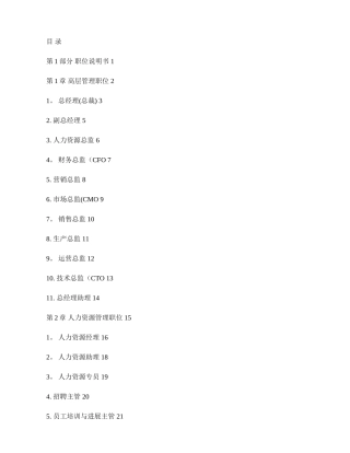 全套岗位说明书及绩效考核指标样本解析