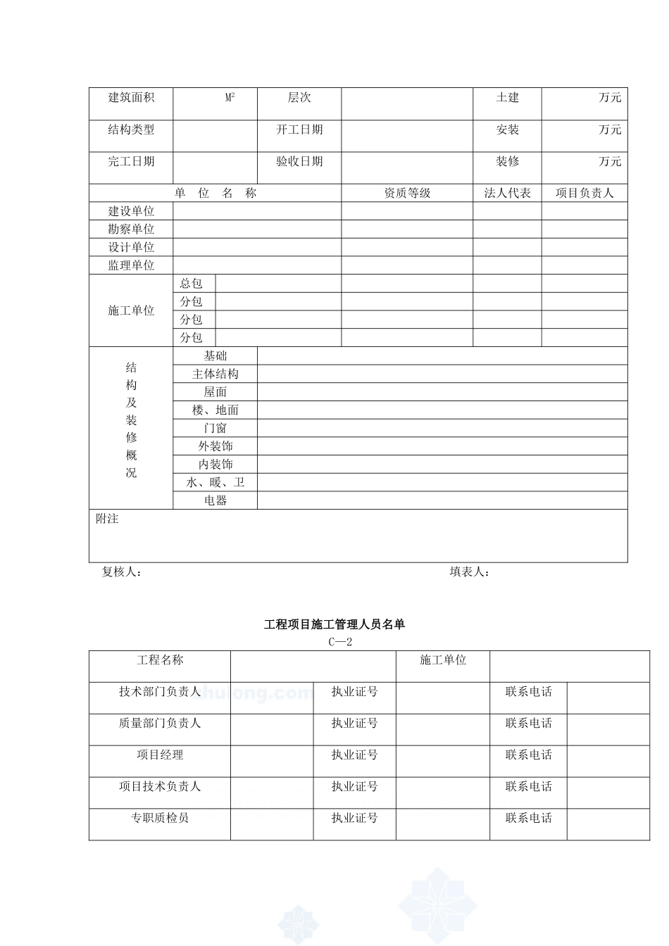全套建筑工程资料表格精选13906_第3页
