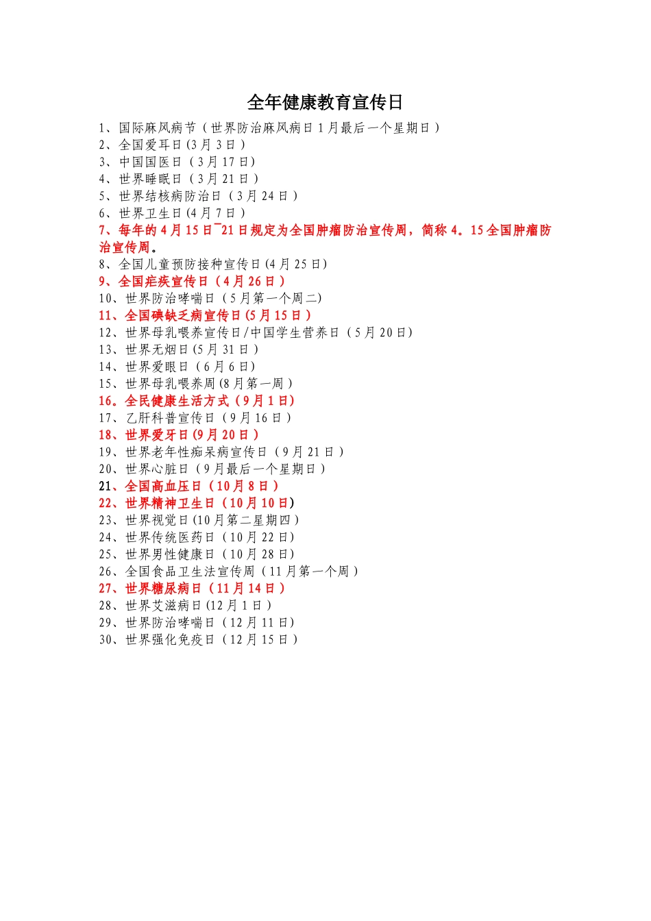 全年健康教育宣传日_第1页