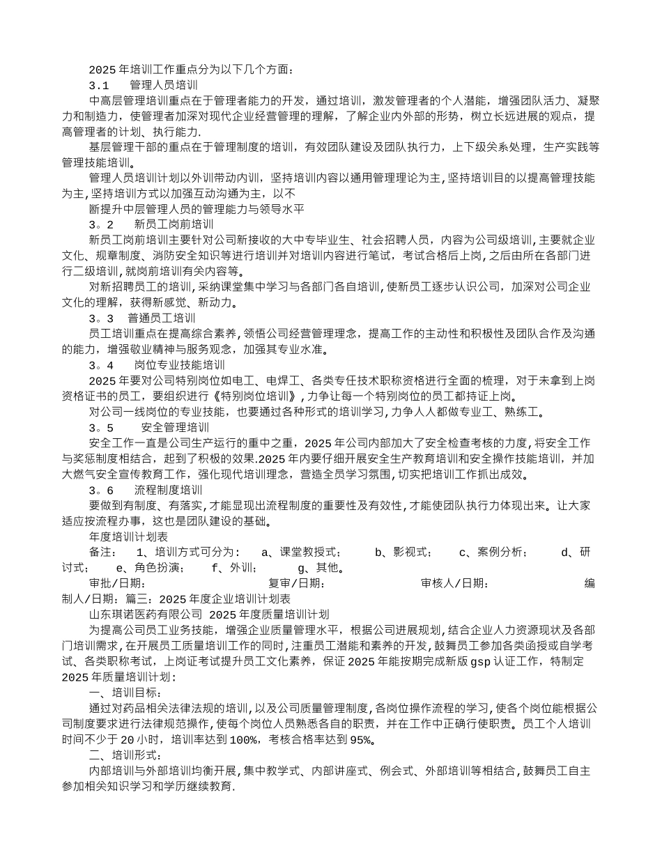 全年培训计划表_第2页